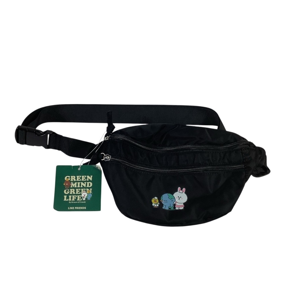 Line Friends Black Zipper Crossbody Bag Sally